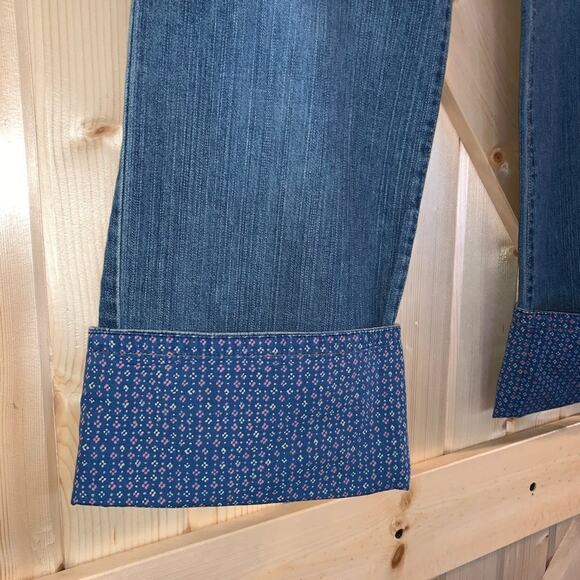 So Blue by Sigrid Olsen 100% Cotton Flip Up Jeans Sz 6 - Picture 3 of 8